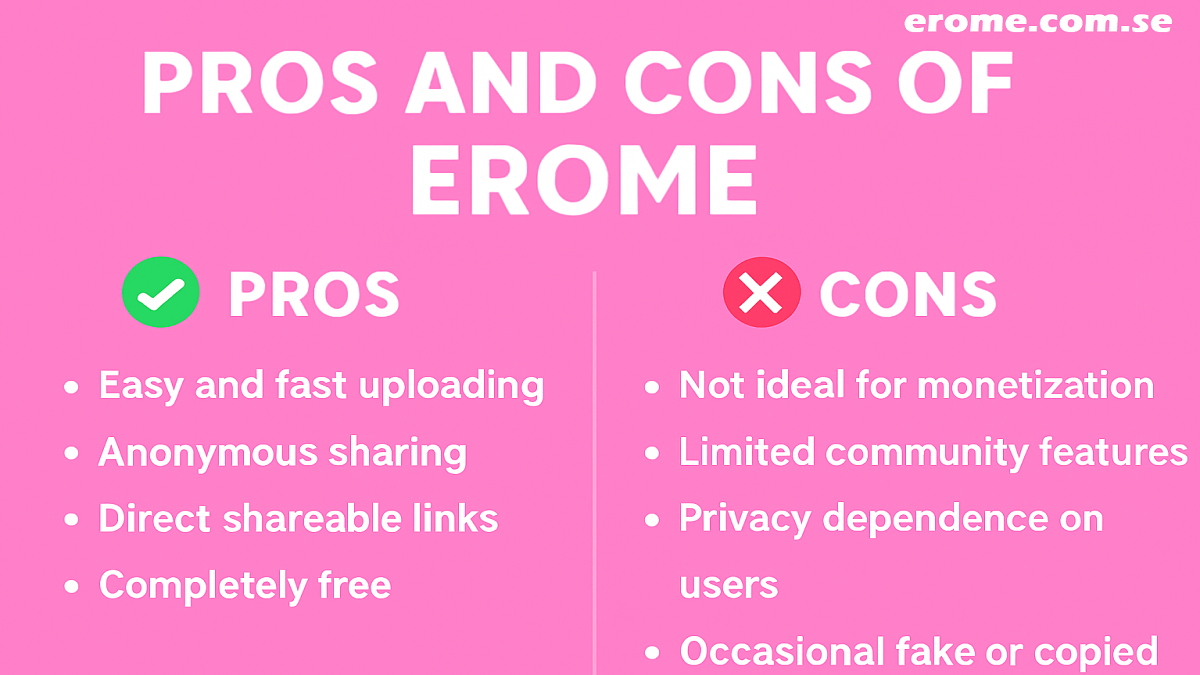 Pros and cons of Erome